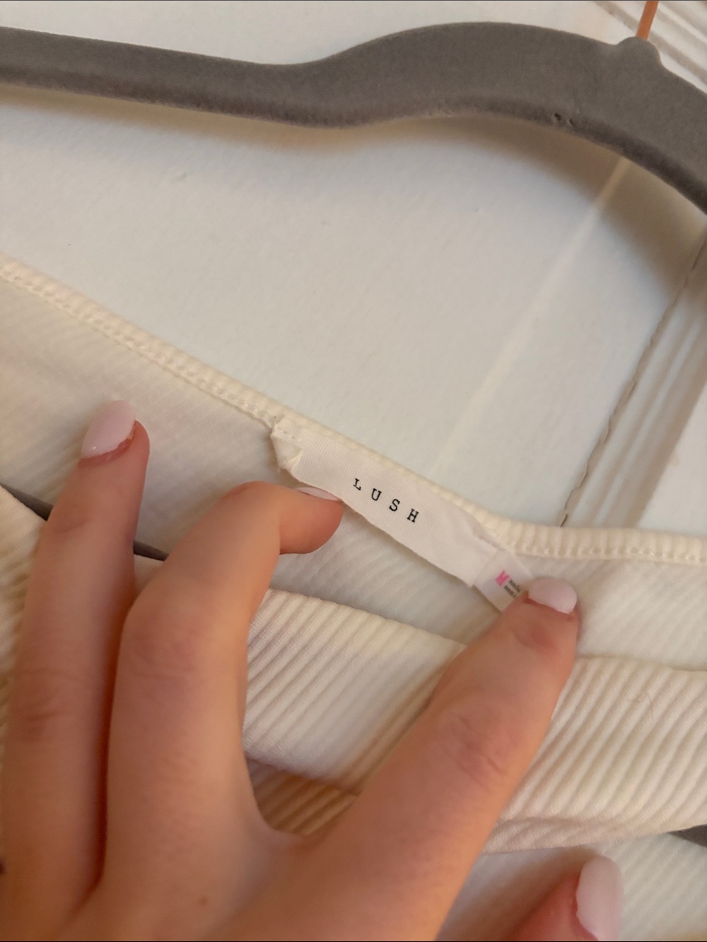 Lush Cream Ribbed One-Shoulder Cutout Bodysuit - Picture 3 of 3